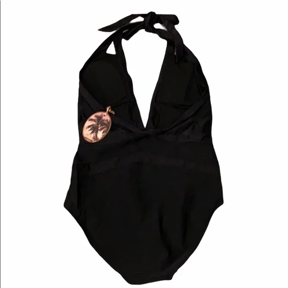 Ted Baker London Black Ralinda Low Cut Halter Swim Bathing Suit Womens 5 12 NWT - Picture 5 of 11